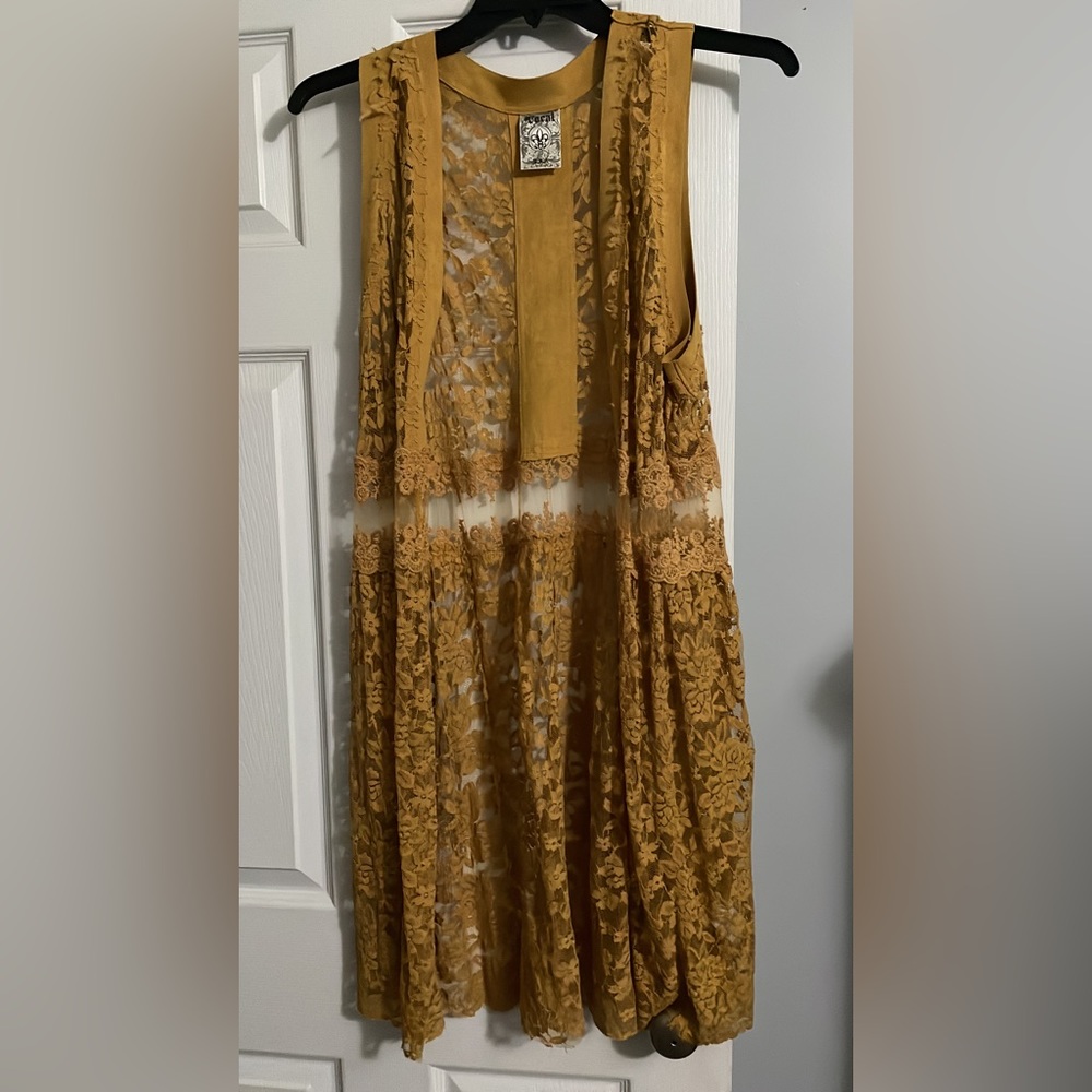 Mustard yellow lace cardigan